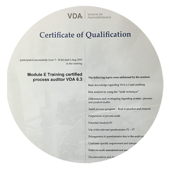 CERTIFIED VDA 6.3 AUDITORS